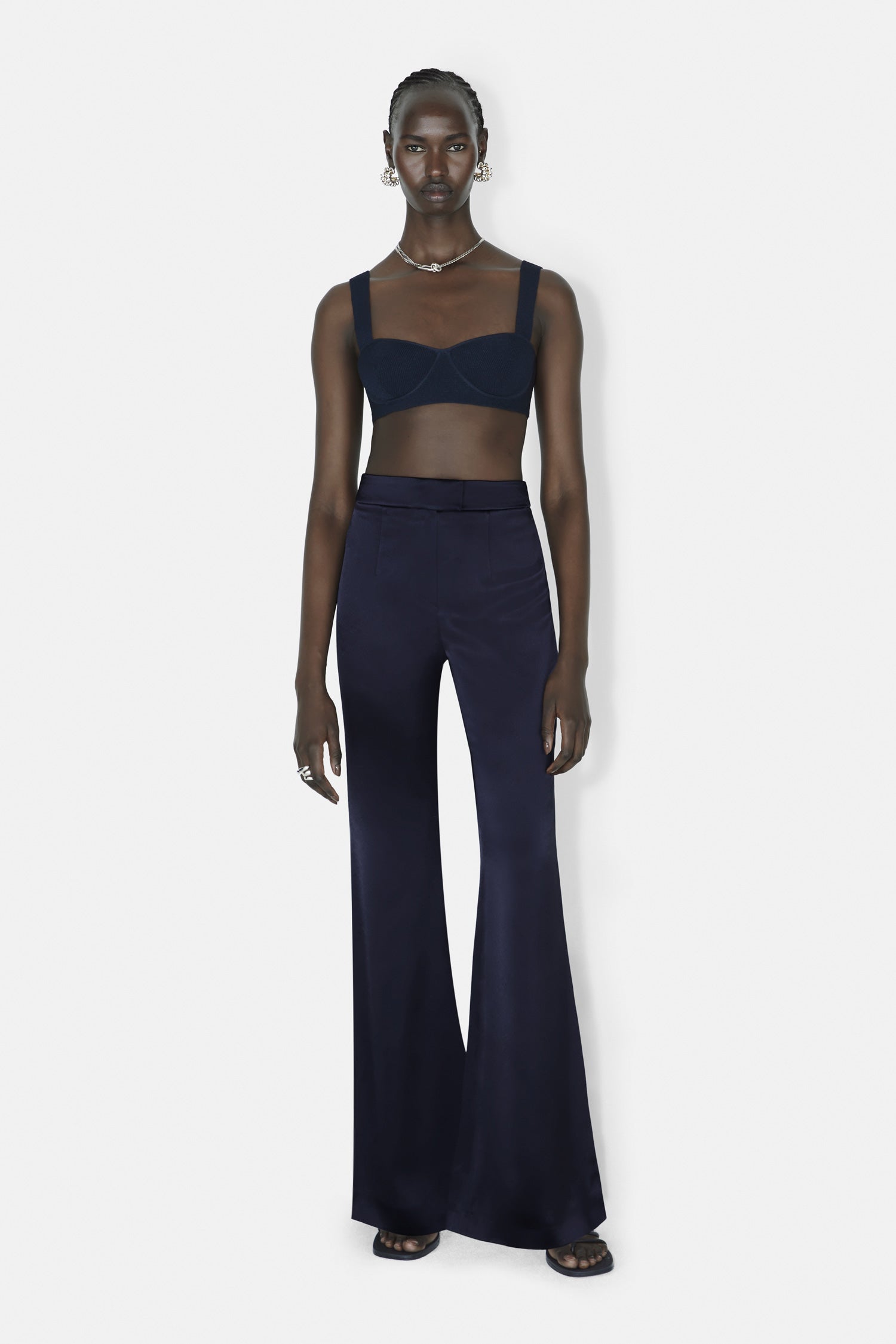 Graphite Drape Luxe Trousers