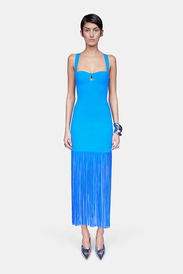 Fringe Mia Dress - Ocean & Sky Blue