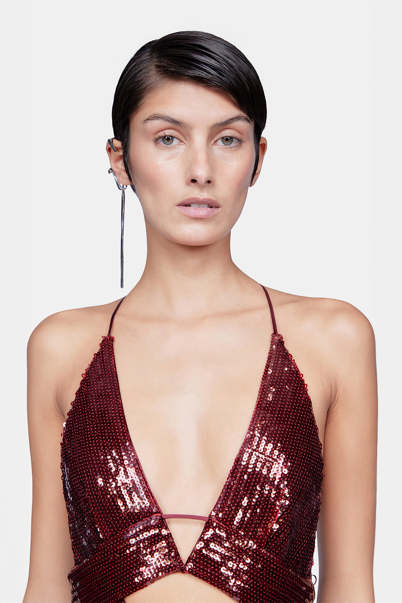 Galvanized Prism Dress - Blood Red
