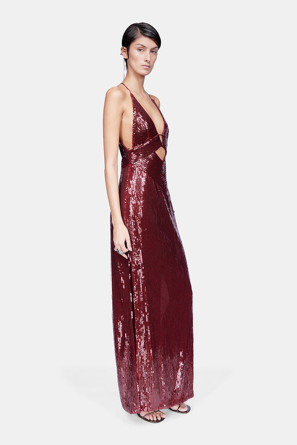 Galvanized Prism Dress - Blood Red