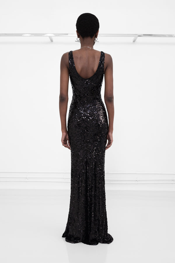 Moonlight Valletta Dress - Black Sequin