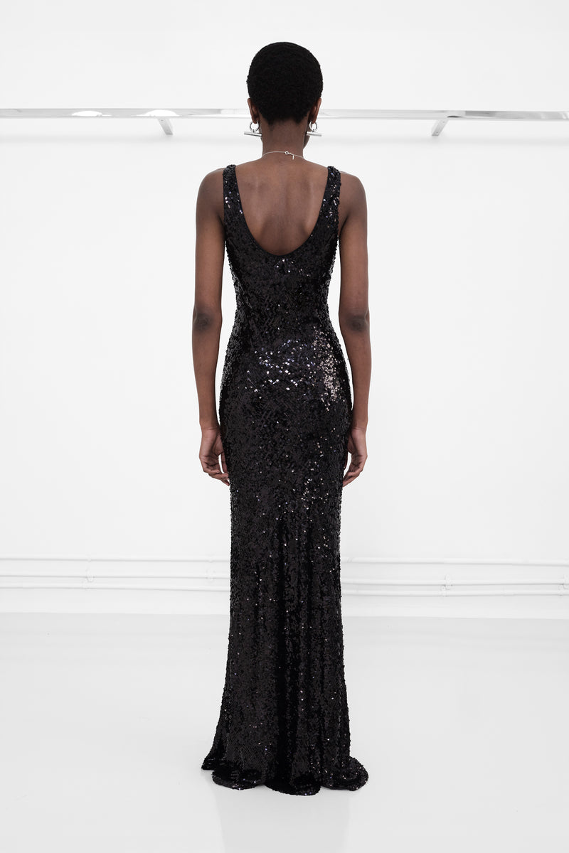 Moonlight Valletta Dress - Black Sequin