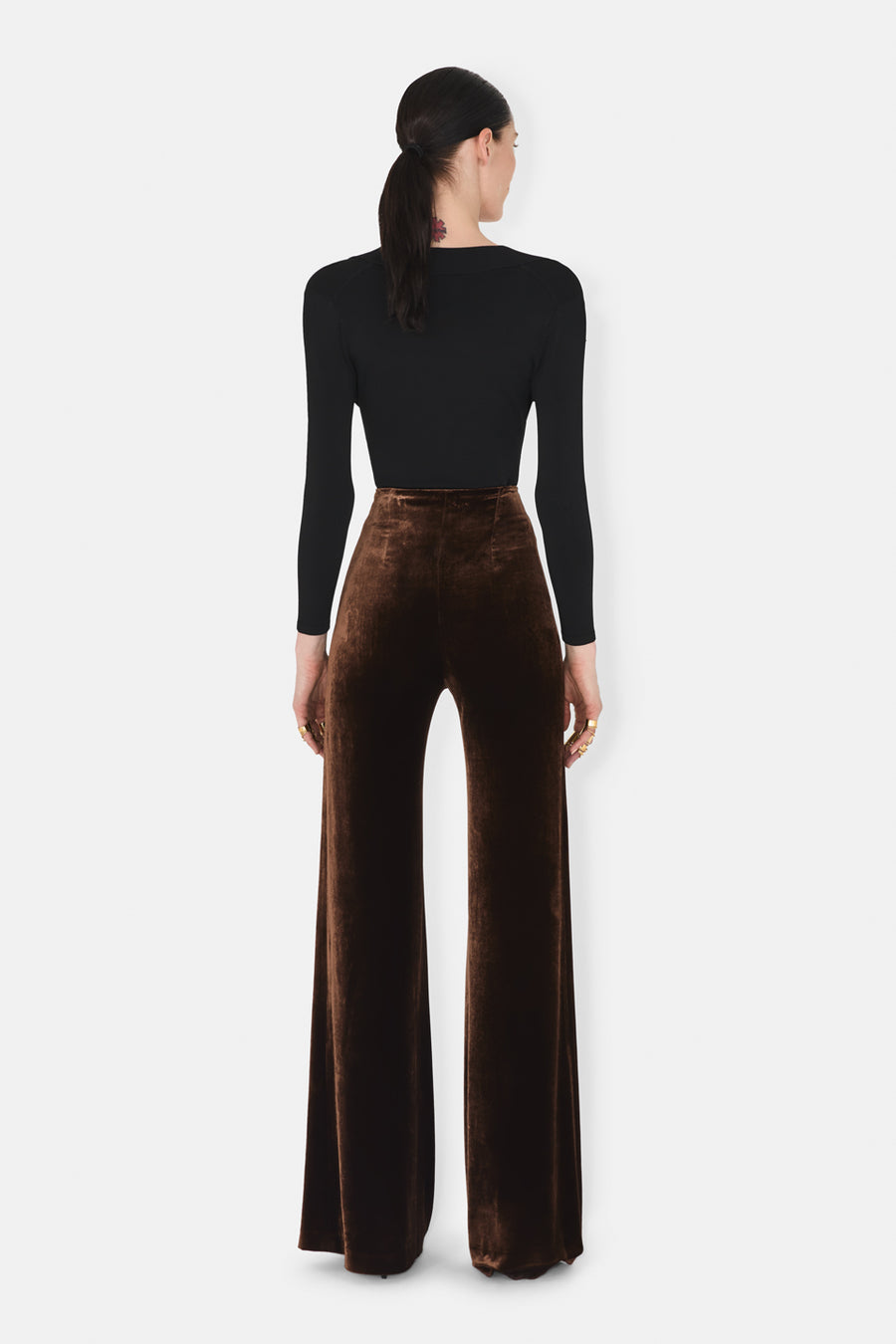 SASHA V-NECK BODY - BLACK