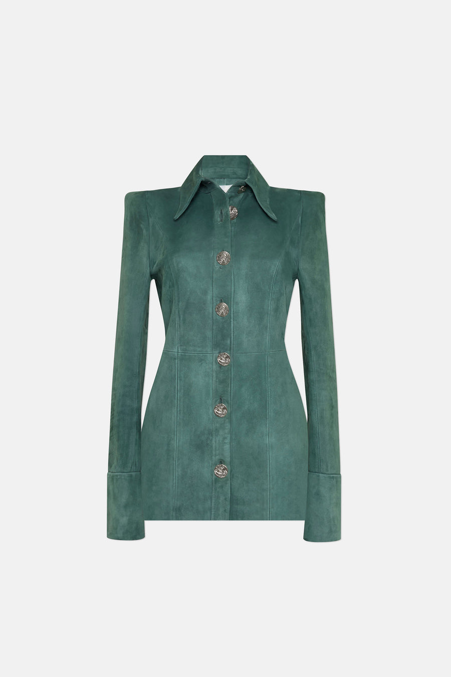 Buttoned Up Suede Jacket - Denim