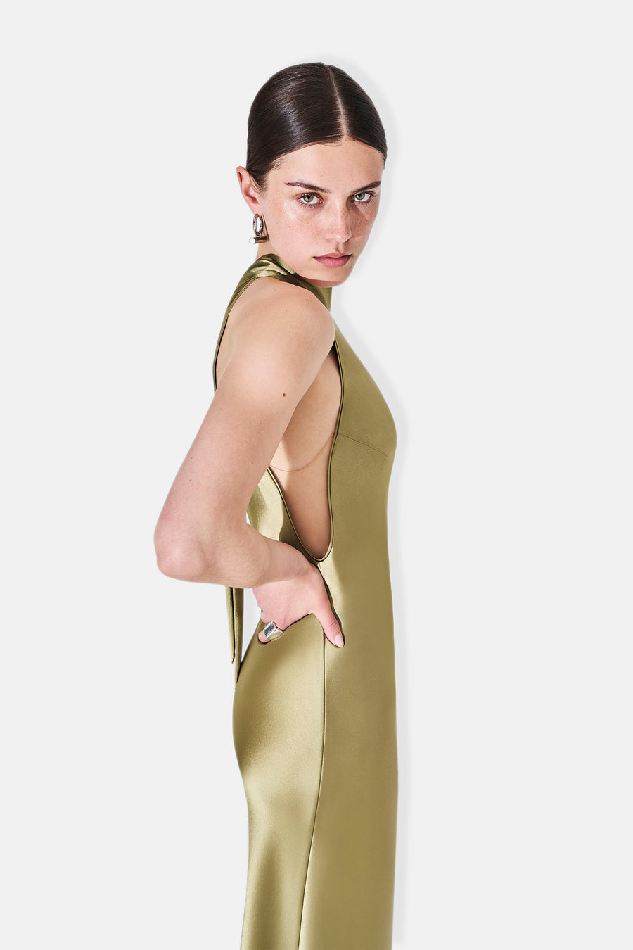Scalloped Sienna Dress - Olive