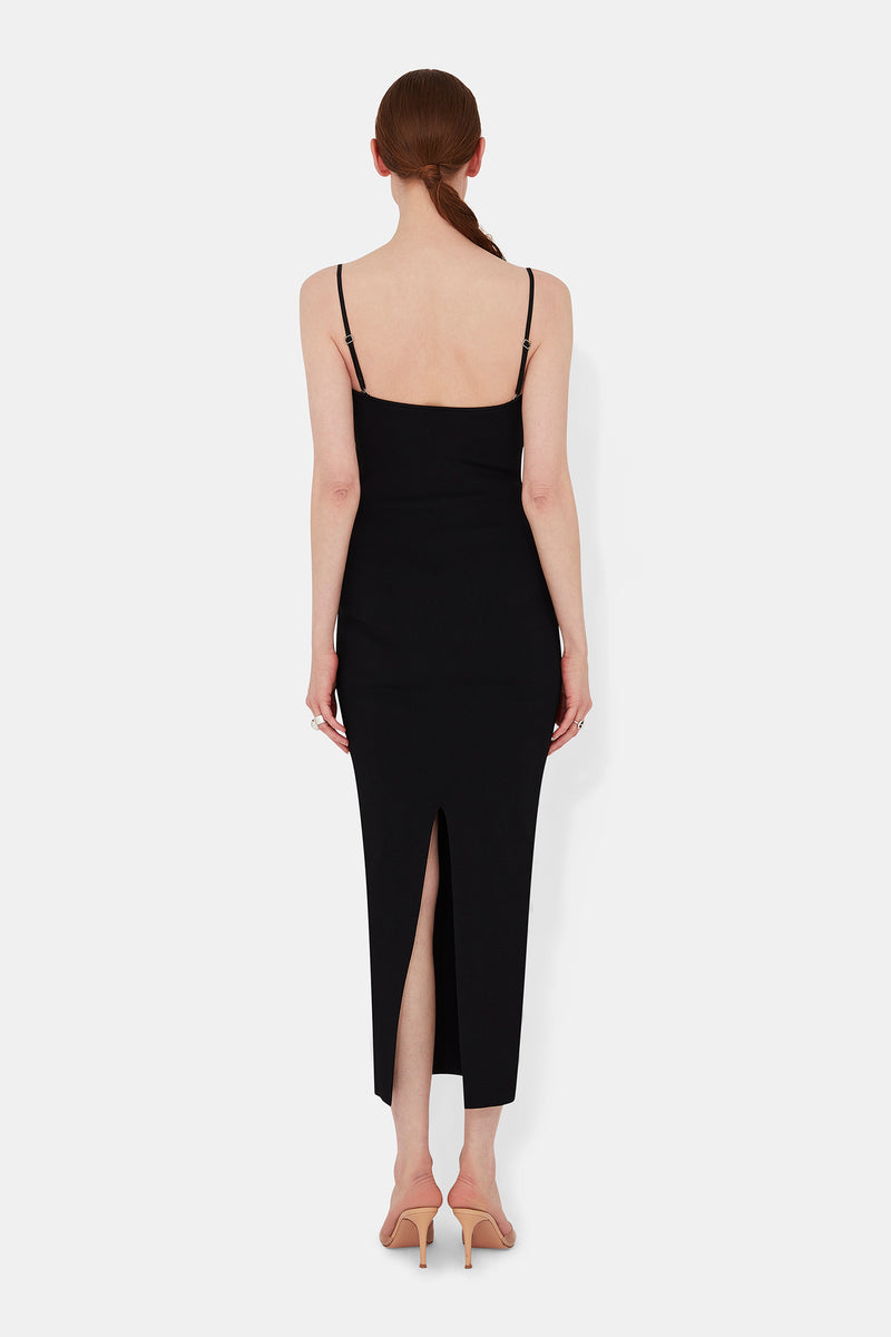 Embroidered Corset Dress - Black