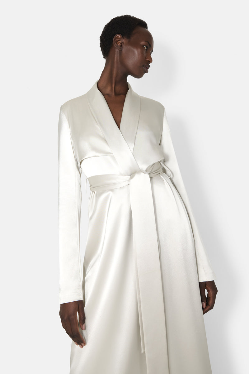 satin dress coat Couture Wedding Dress | Cornelia Satin Coat