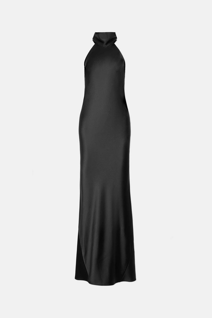 galvan satin tie halter neck dress Galvan London Women's Pandora Satin Halterneck Midi-Dress - Black
