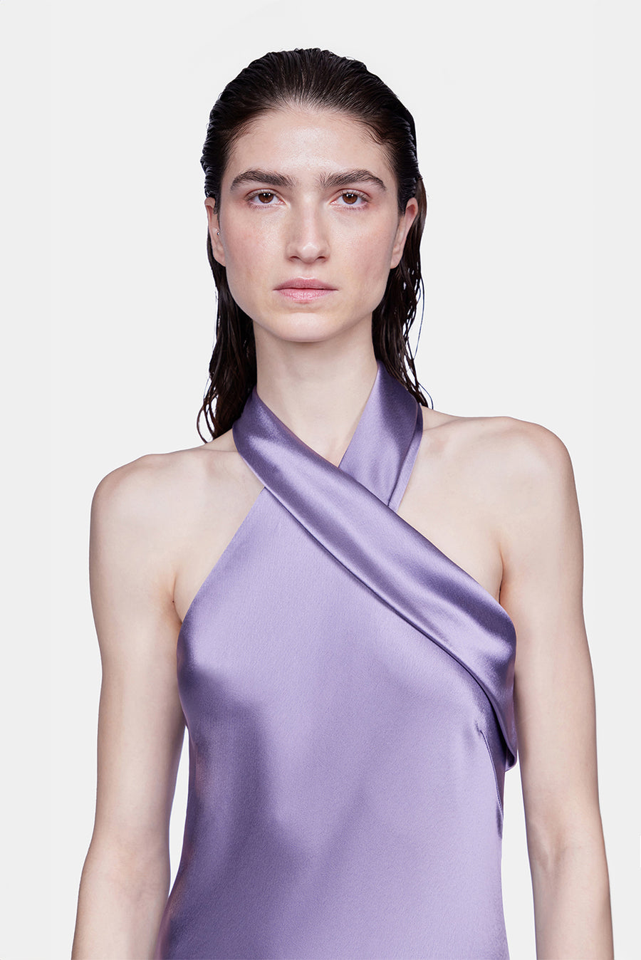 Satin Pandora Dress - Purple Steel