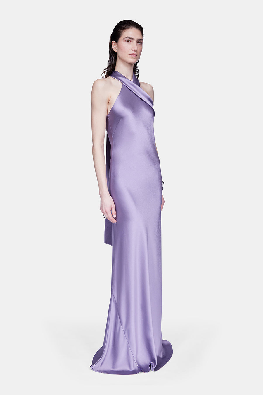 Satin Pandora Dress - Purple Steel