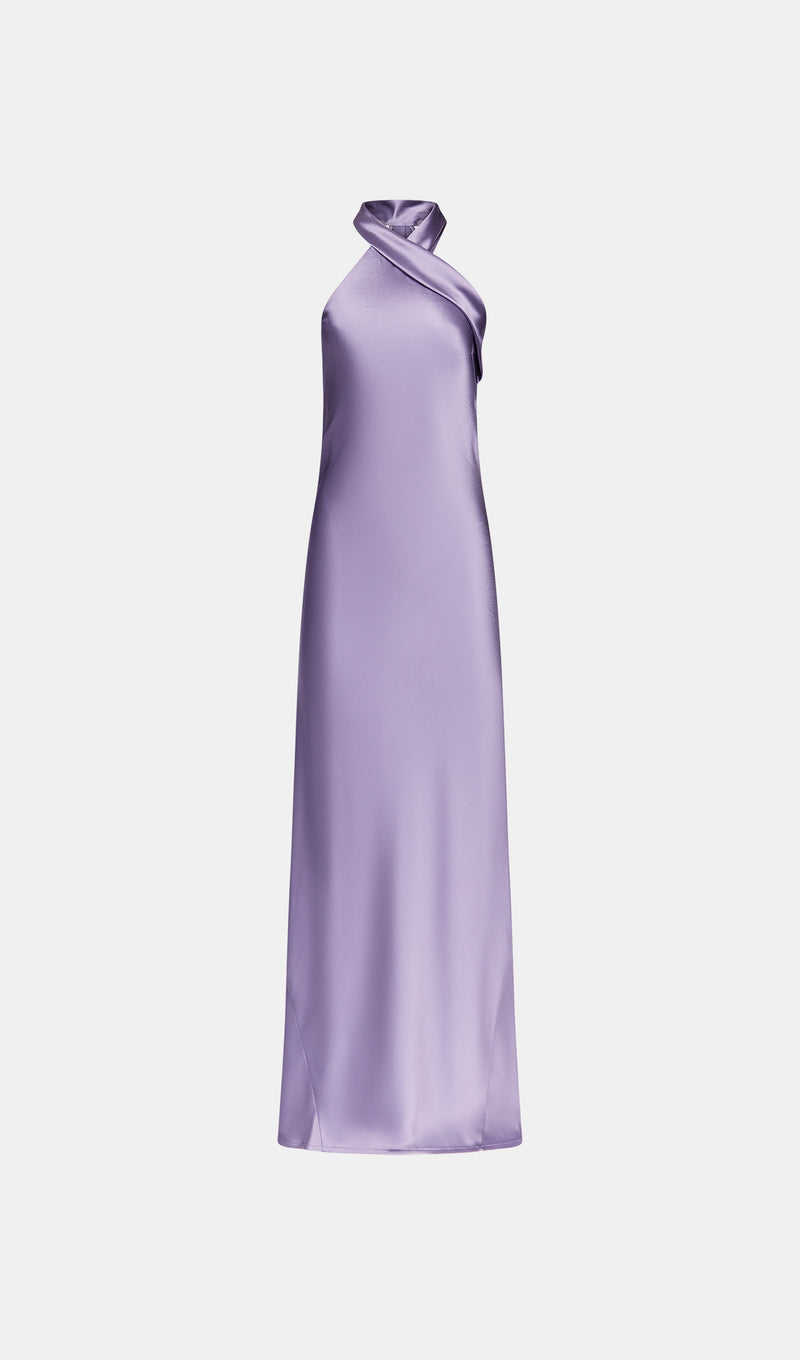 Satin Pandora Dress - Purple Steel
