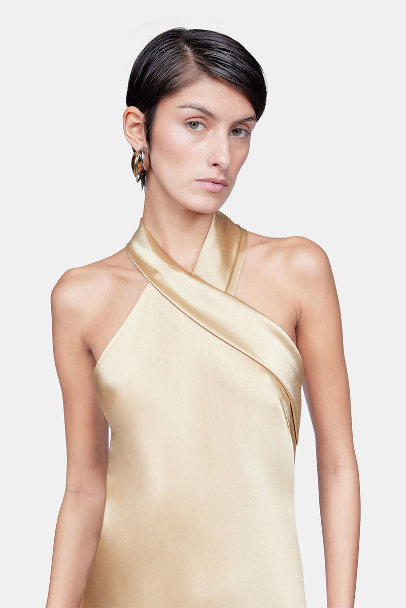 Satin Pandora Dress - Light Gold