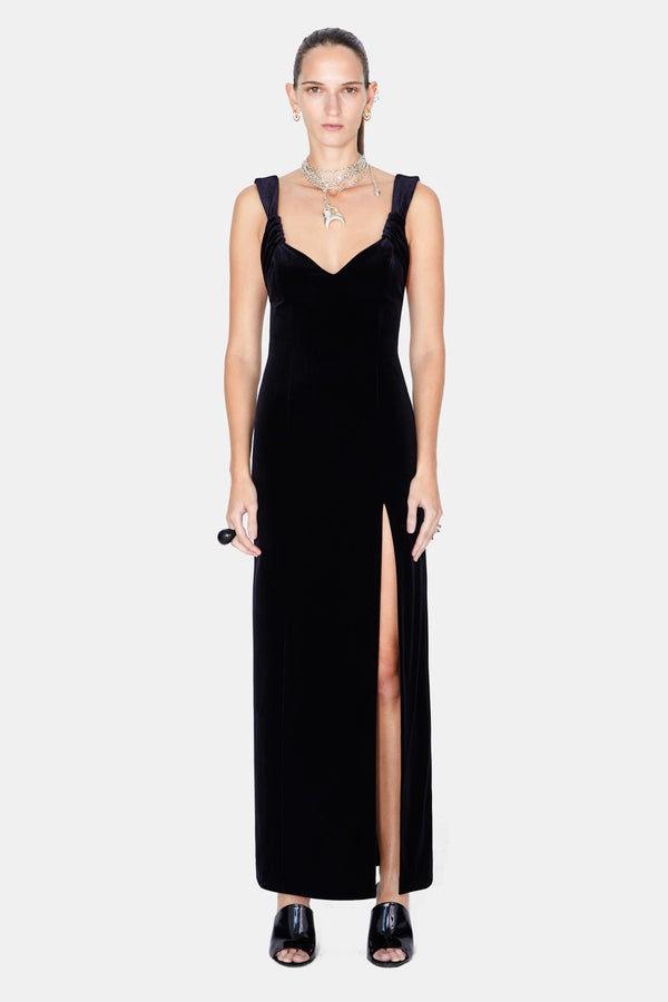 Liza Velvet Dress - Black