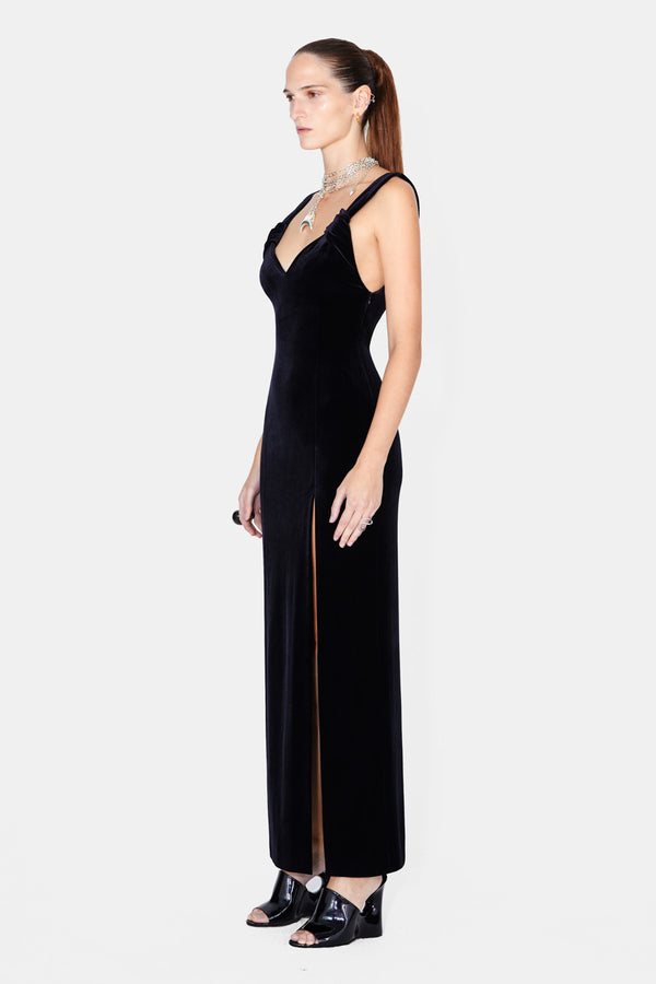 Liza Velvet Dress - Black