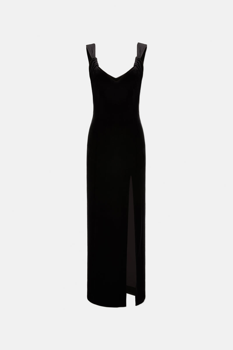 Liza Velvet Dress - Black