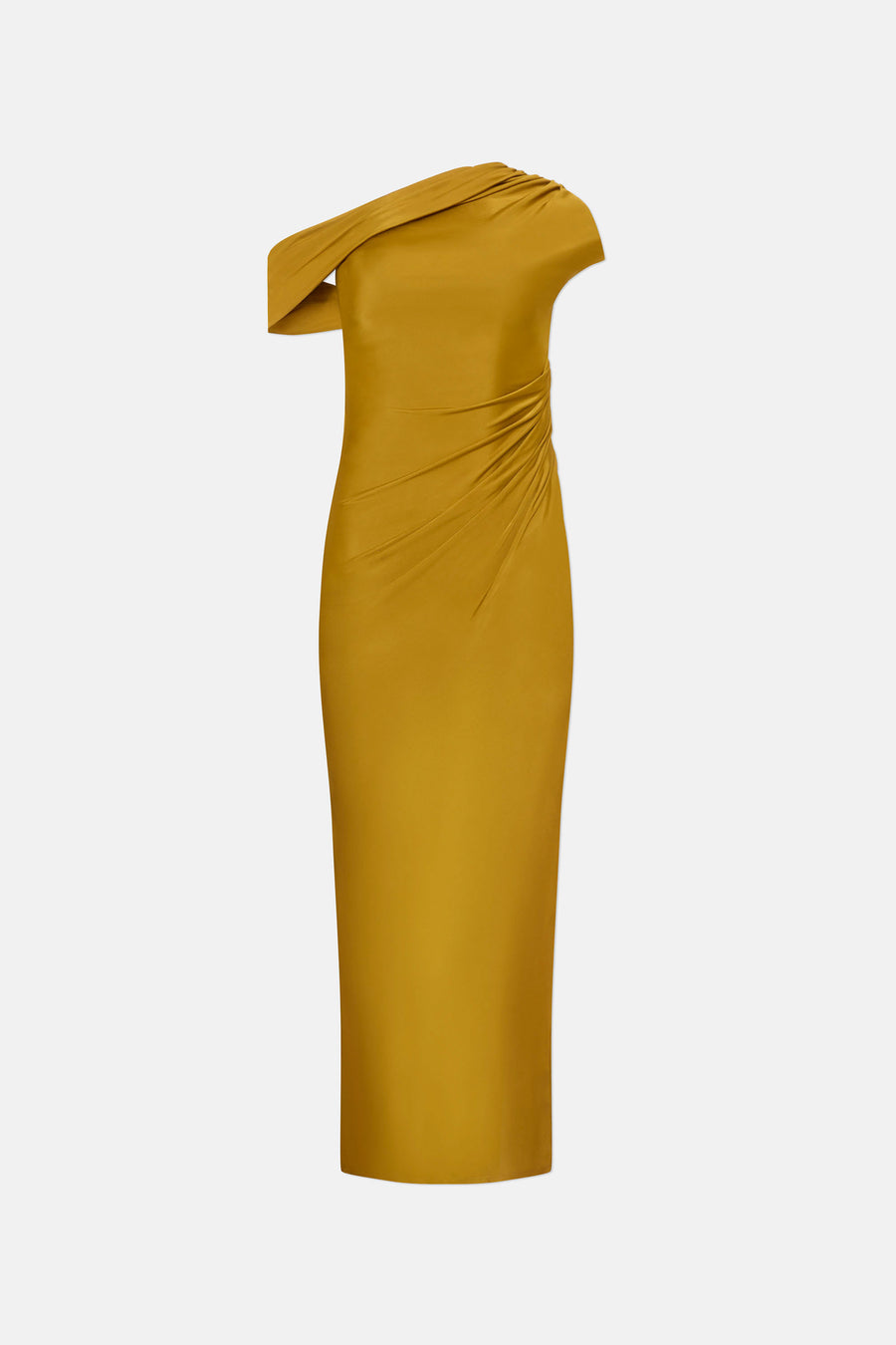 Cascading Off-The-Shoulder Dress - Toffee