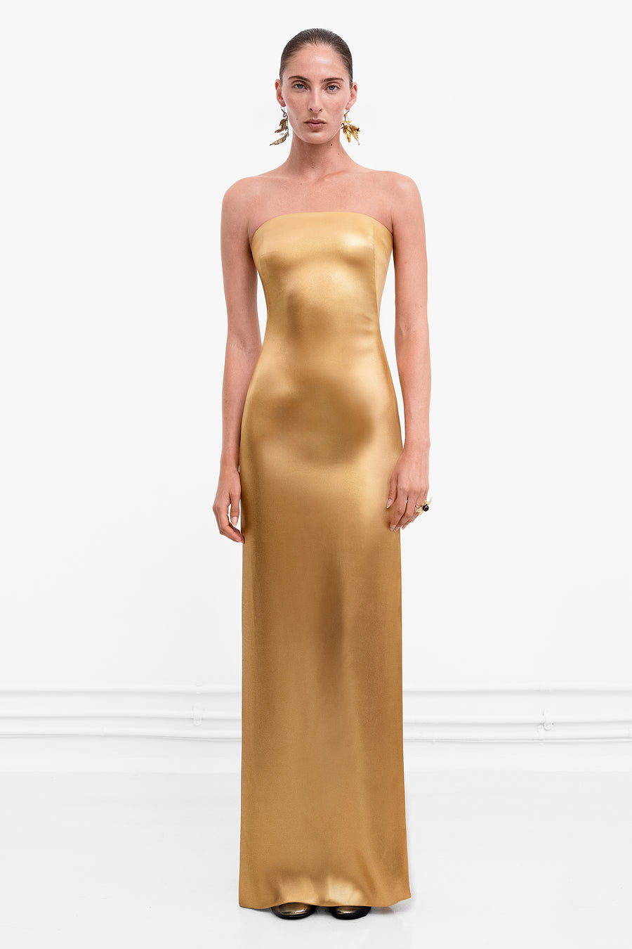 Galvanized Bandeau Dress - Copper