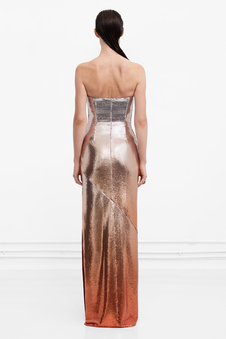 Ombre Bandeau Dress - Apricot Ombre