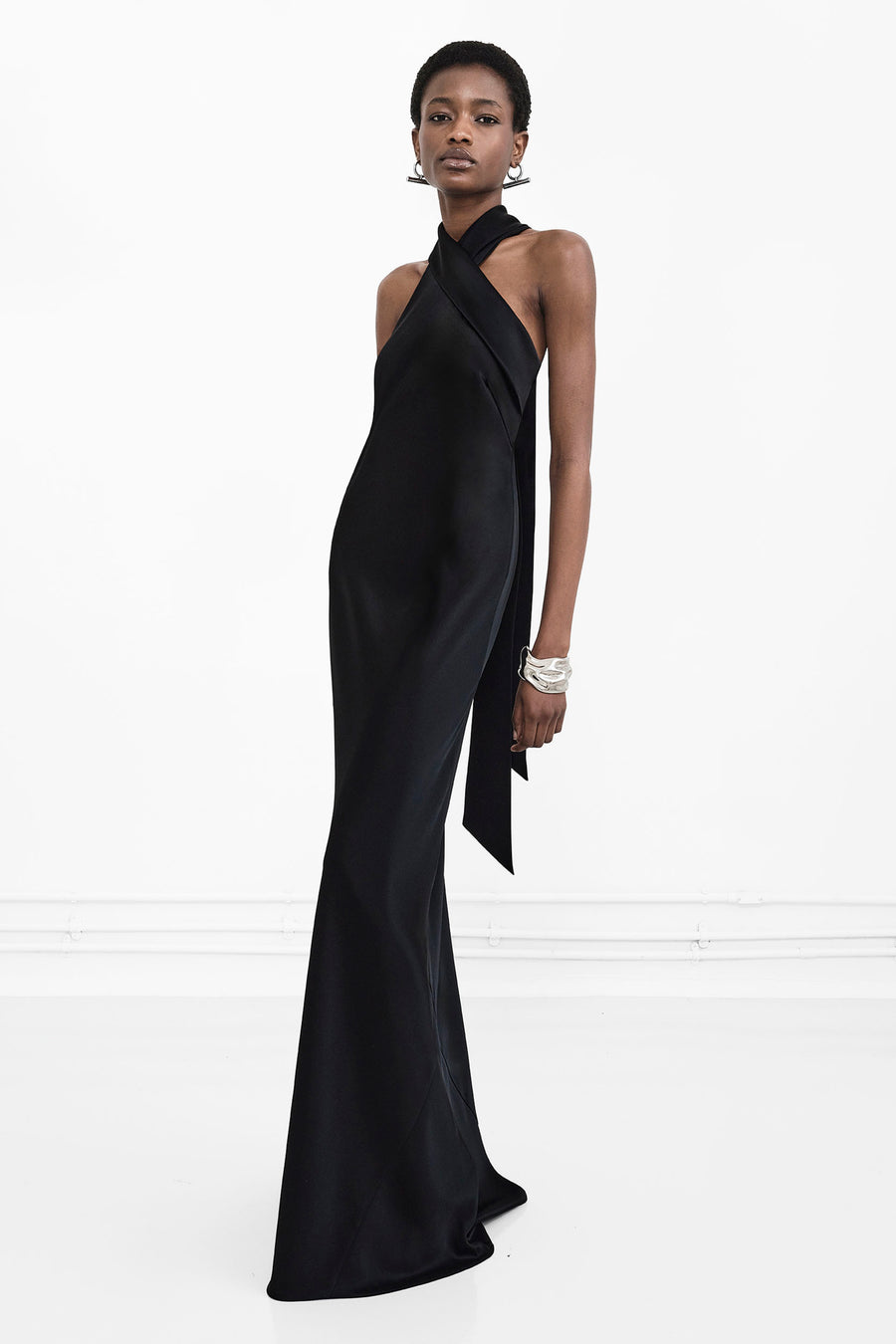 Pandora Satin Maxi Gown - Black 42 Pandora Satin Maxi Gown - Black 42