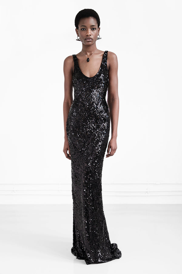 Moonlight Valletta Dress - Black Sequin