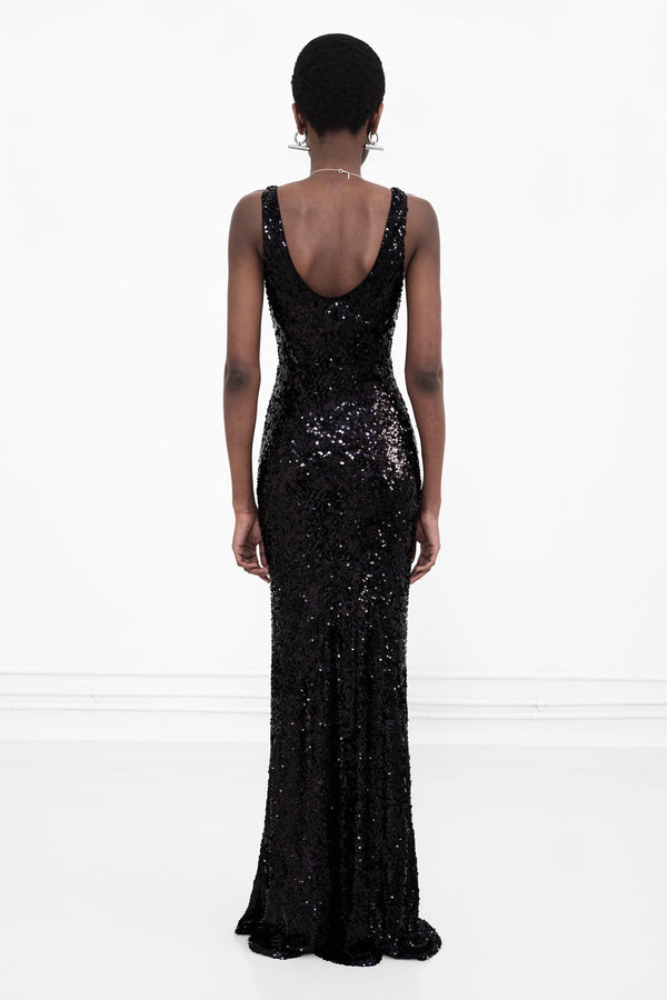 Moonlight Valletta Dress - Black Sequin