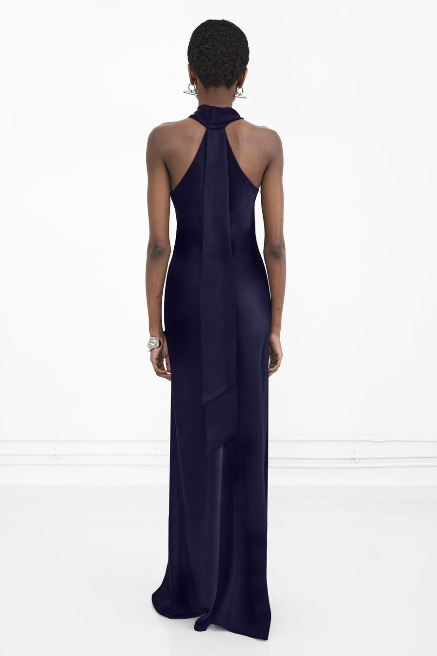 Pandora Satin Maxi Gown - Midnight