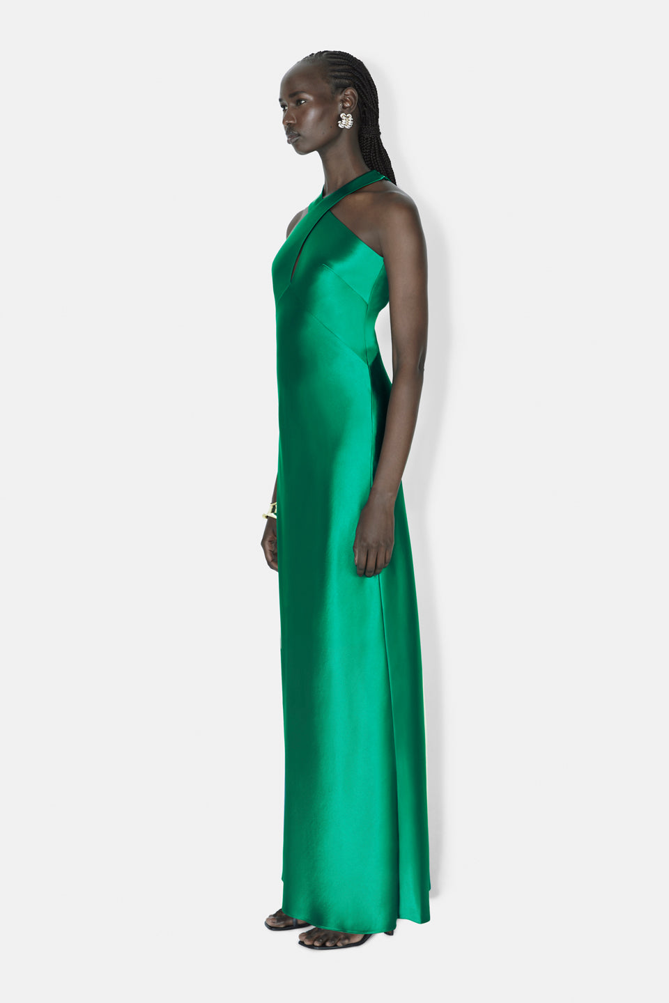 Evelyn Dress Emerald Galvan London UK