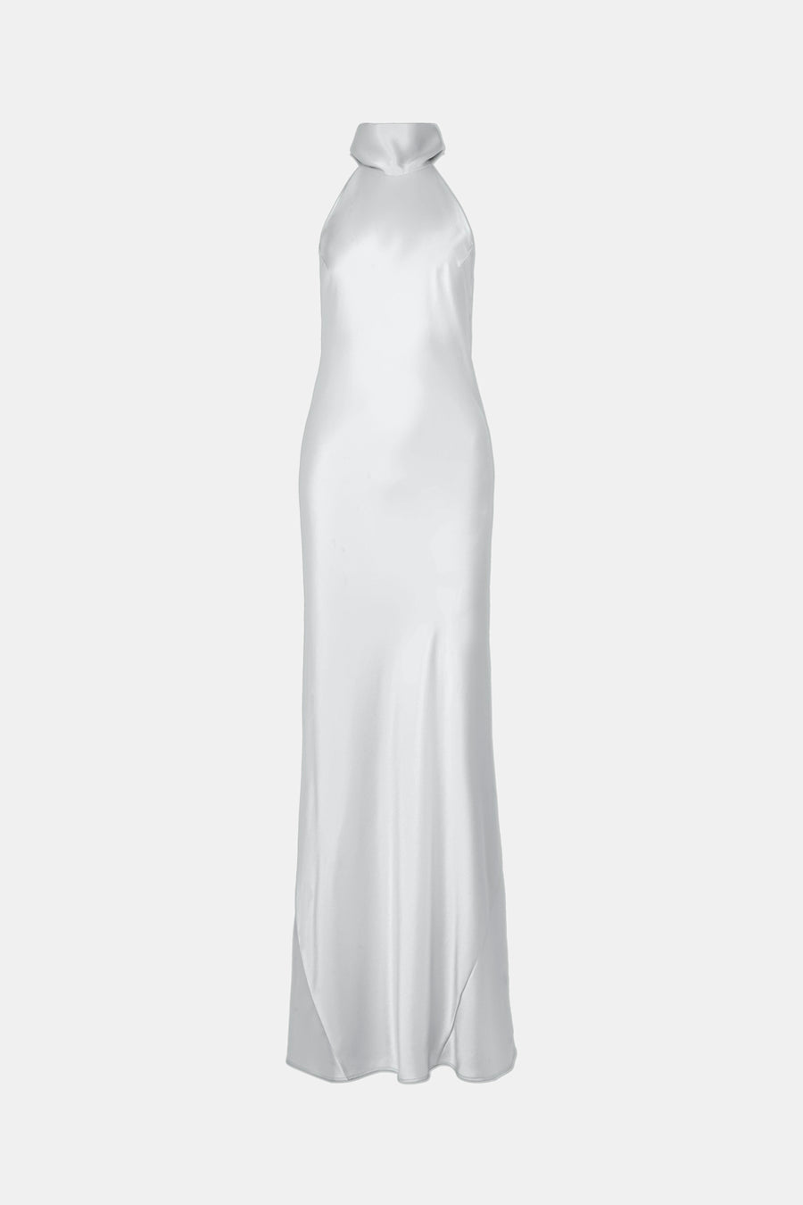 sienna halterneck satin maxi dress by galvan Sienna halterneck satin gown in brown - Galvan