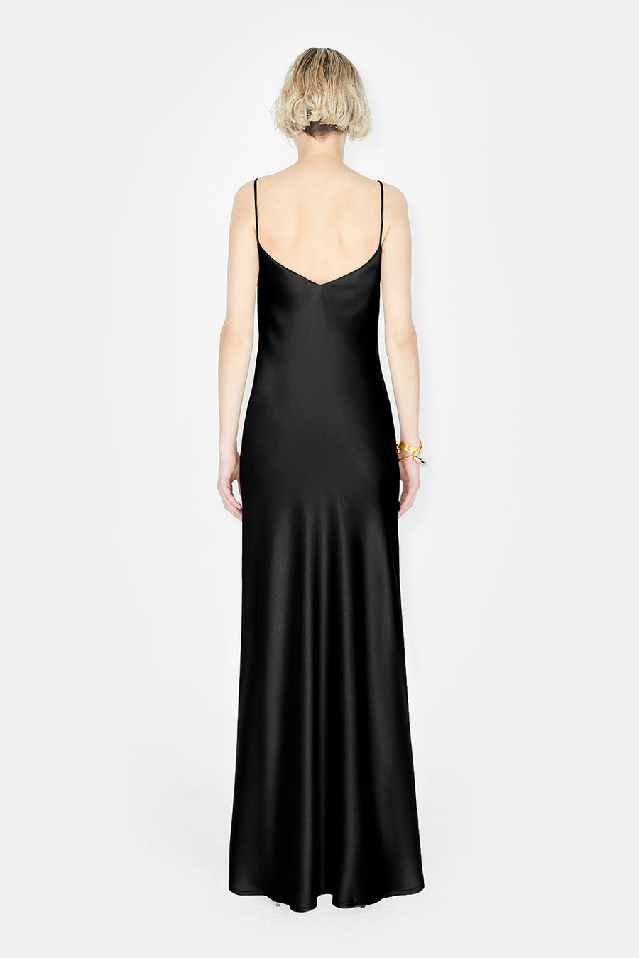 Designer Satin V Neck Slip Black Dress | Luxury Eveningwear Dresses | Galvan London Designer Satin V Neck Slip Black Dress | Luxury Eveningwear Dresses | Galvan London