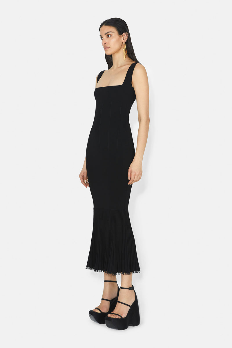 Beaded Atalanta Long Dress - Black