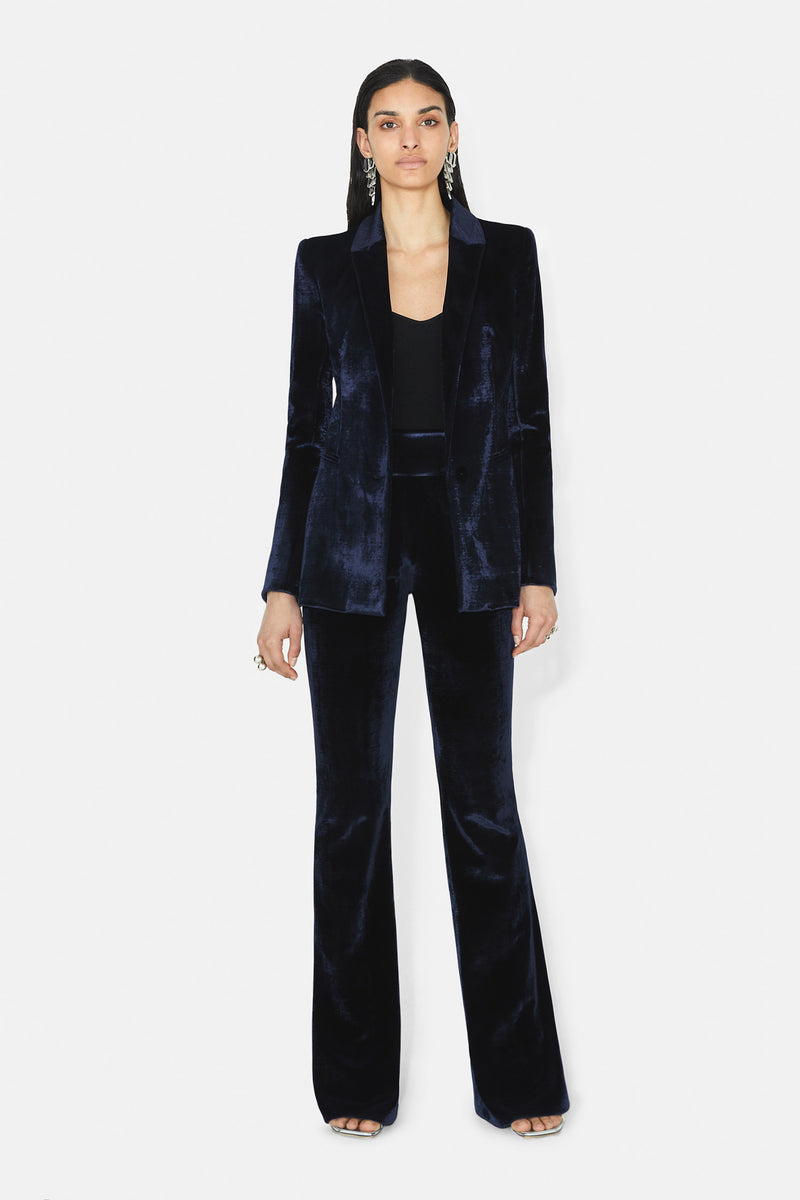 Sculpted Velvet Blazer - Midnight