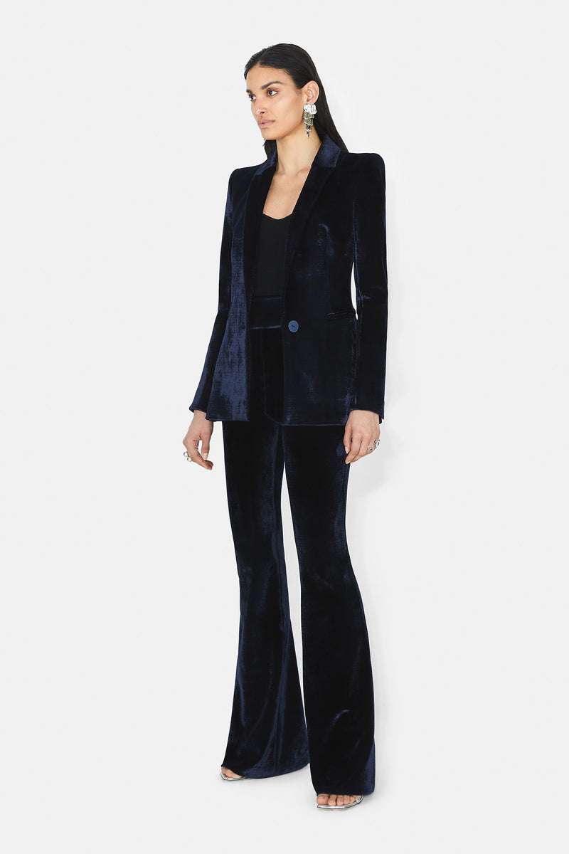 Sculpted Velvet Blazer - Midnight