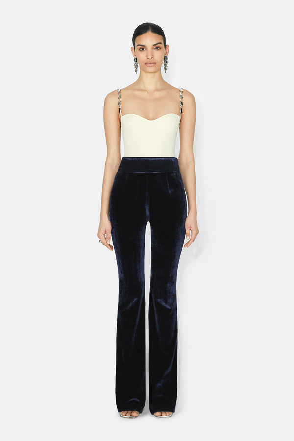 Sculpted Velvet Trousers - Midnight