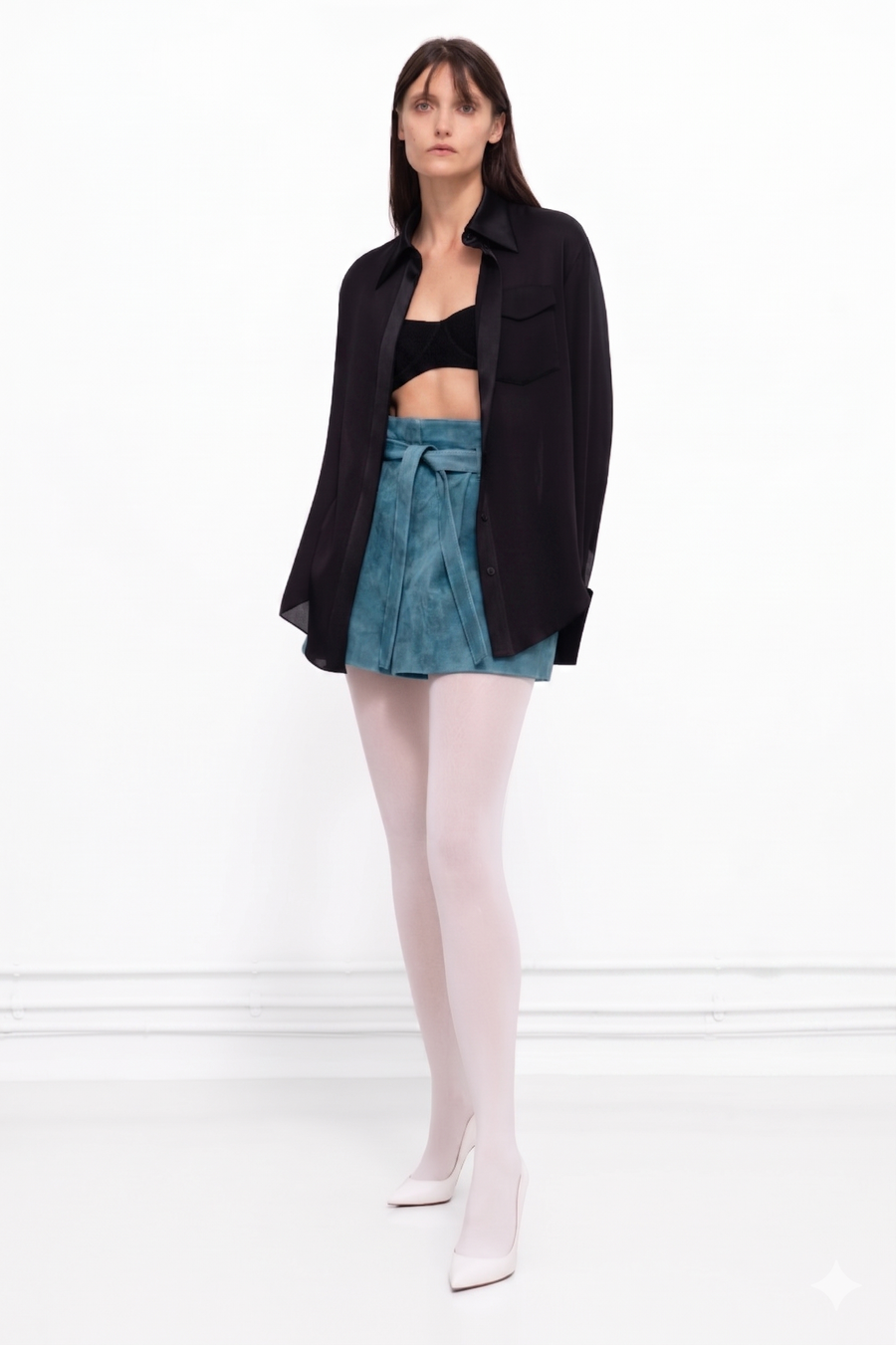Livia Suede Shorts - Denim