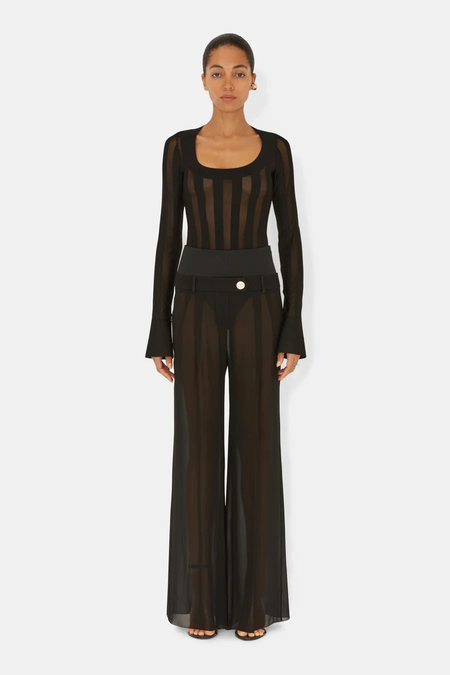 STRATA GEORGETTE TROUSERS - BLACK