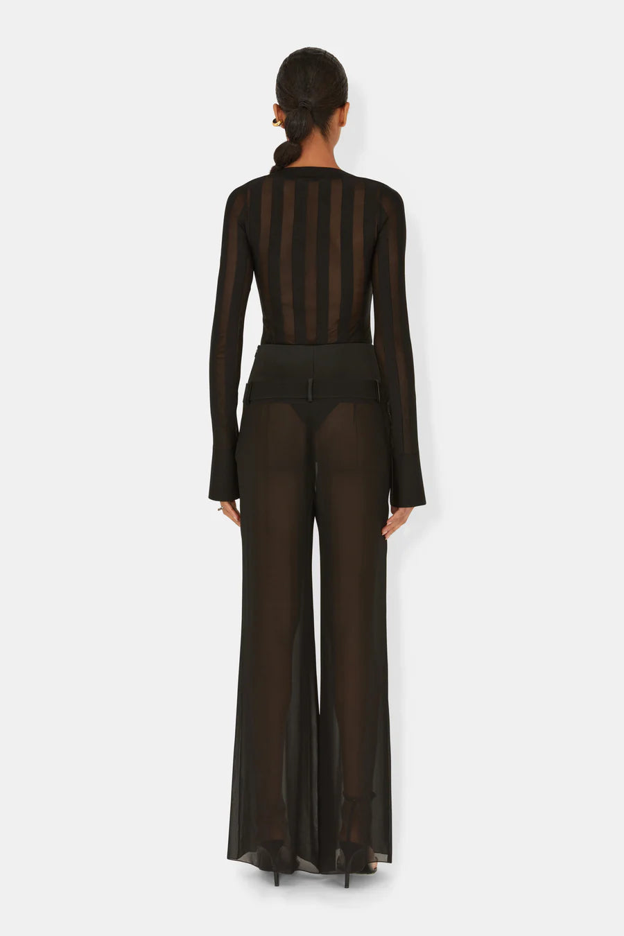 STRATA GEORGETTE TROUSERS - BLACK