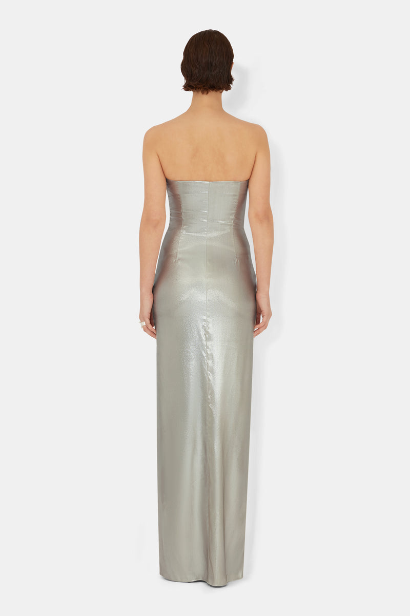Galvanized Bandeau Dress - White Gold