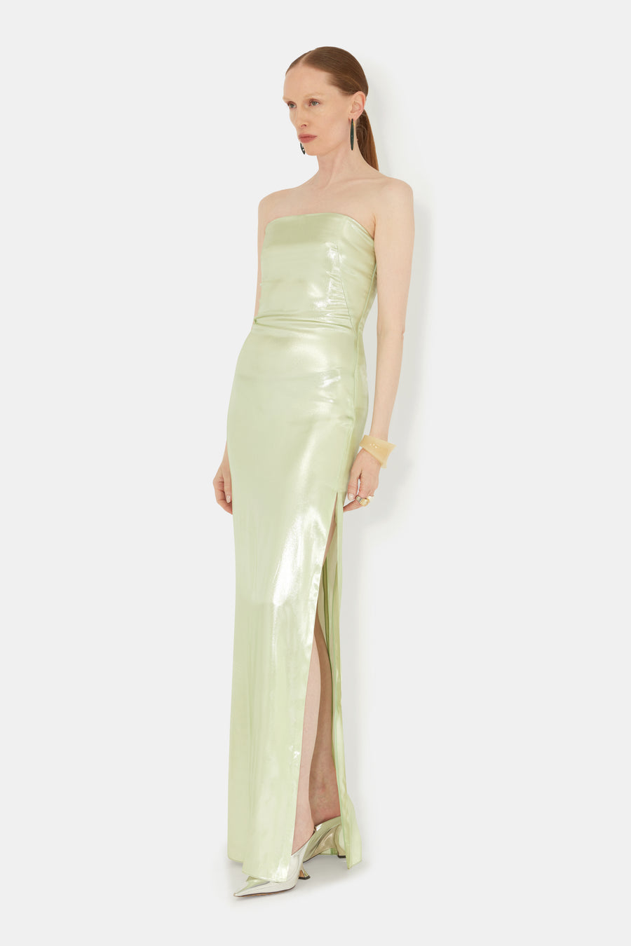 Galvanized Bandeau Dress - Apple