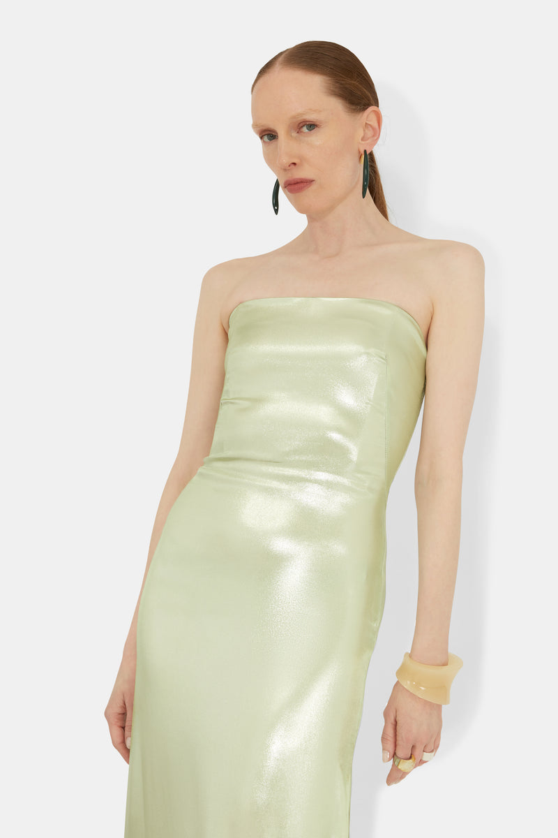 Galvanized Bandeau Dress - Apple