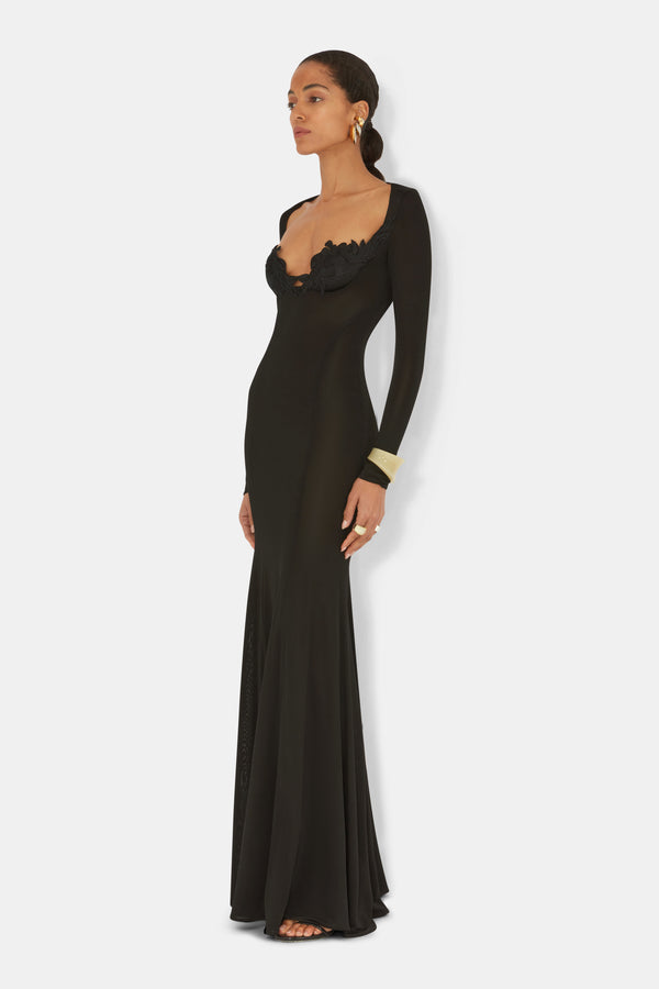 Lily Vine Lace Bustier Dress - Black