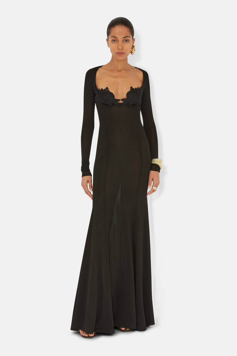 Lily Vine Lace Bustier Dress - Black