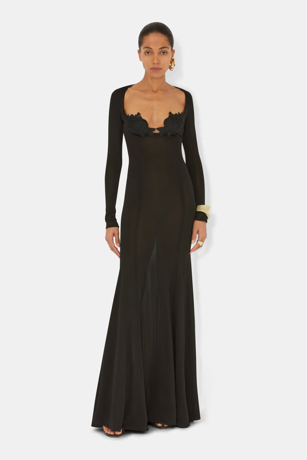 Lily Vine Lace Bustier Dress - Black