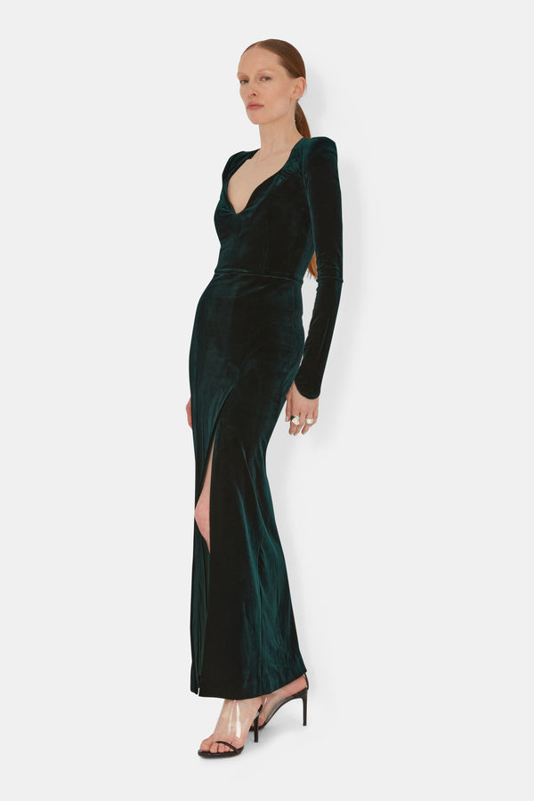 Vanitas Longsleeved Dress - Hunter Green