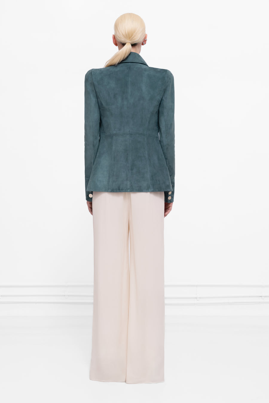 Buttoned Up Suede Jacket - Denim