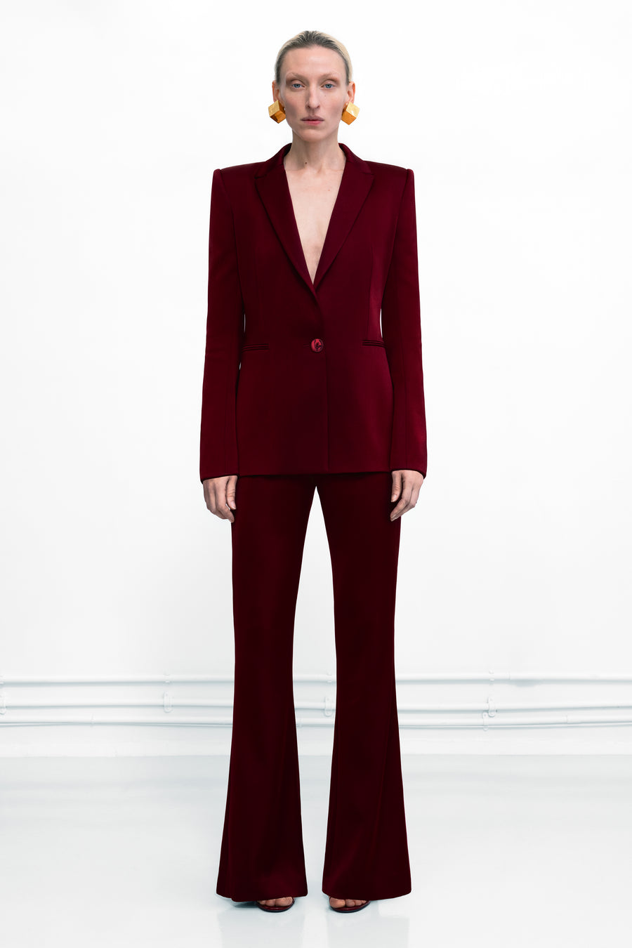 Sculpted Blazer - Blood Red