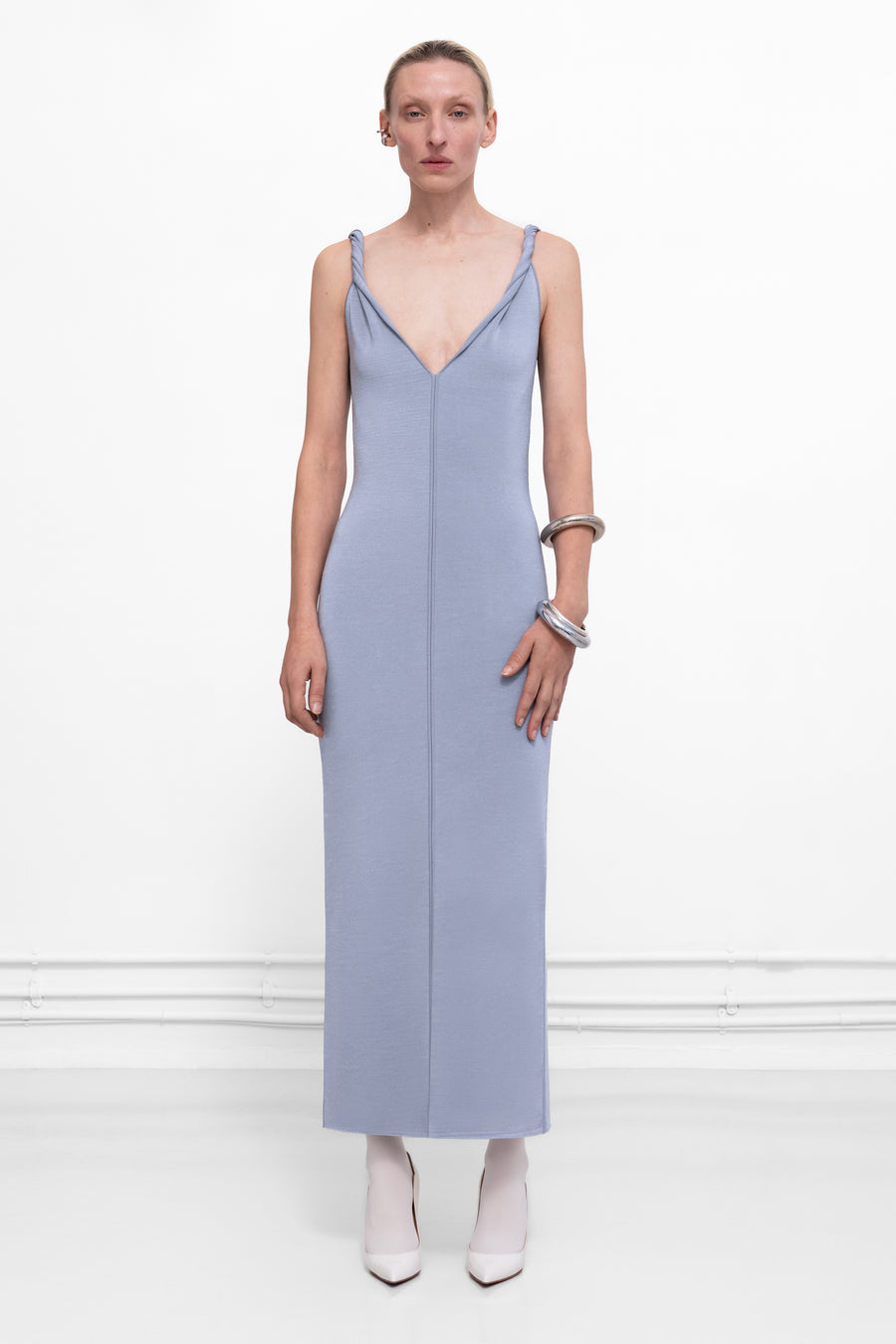 Twisted Tyra Dress - Dove Blue