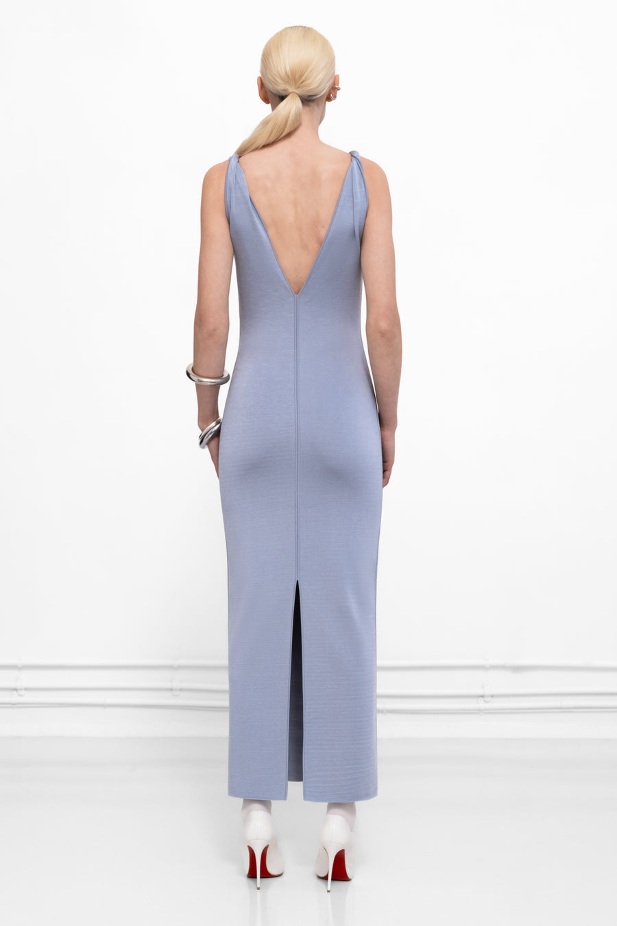 Twisted Tyra Dress - Dove Blue