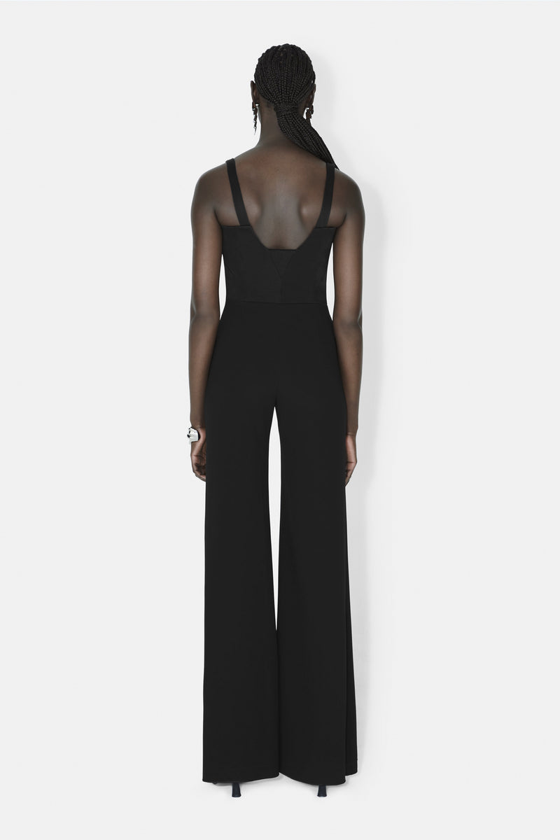 Wide Leg Corset Jumpsuit - Black