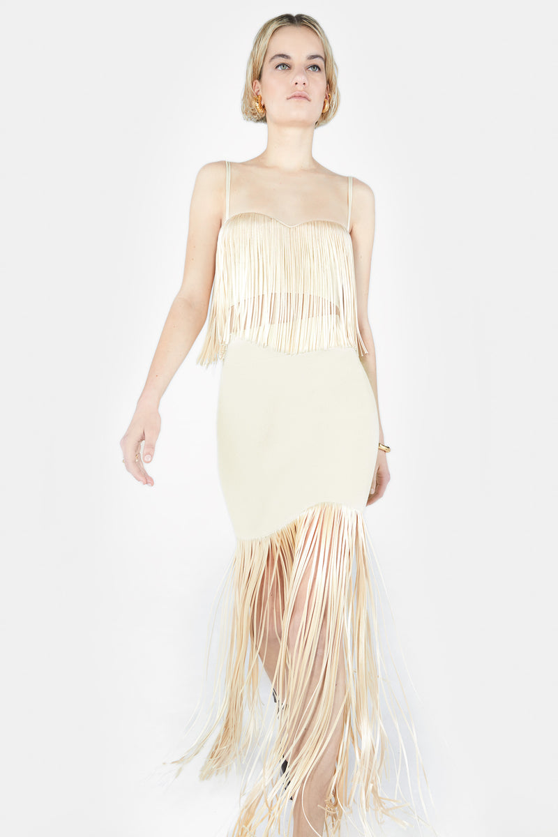 Fringe Nyx Skirt - Creme