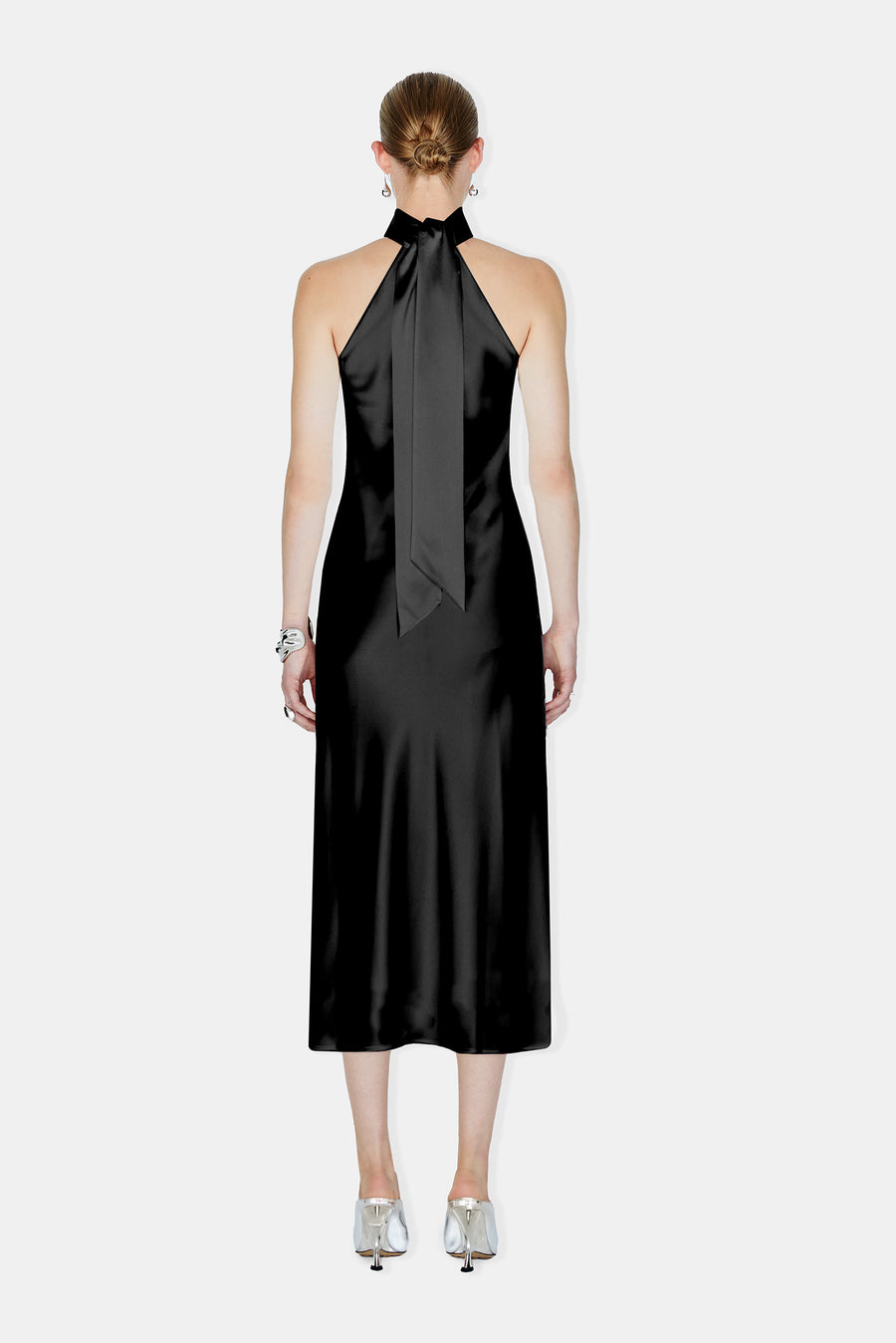 galvan sienna midi dress Galvan Sienna Tieback Satin Midi Dress